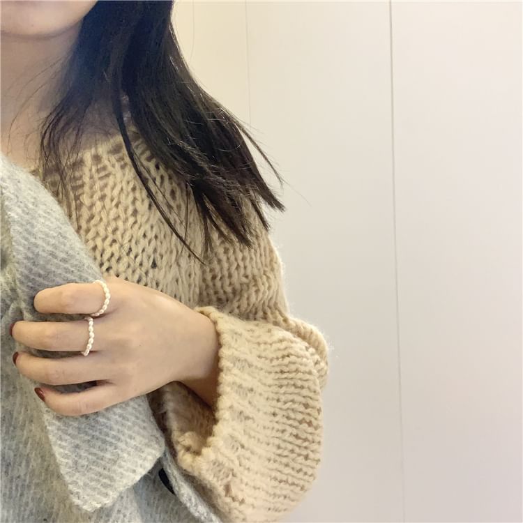 Ring Natural Pearl Beaded