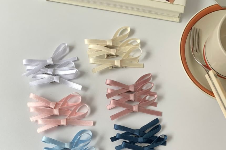 Bow Hair Set of Plain Clip 3: