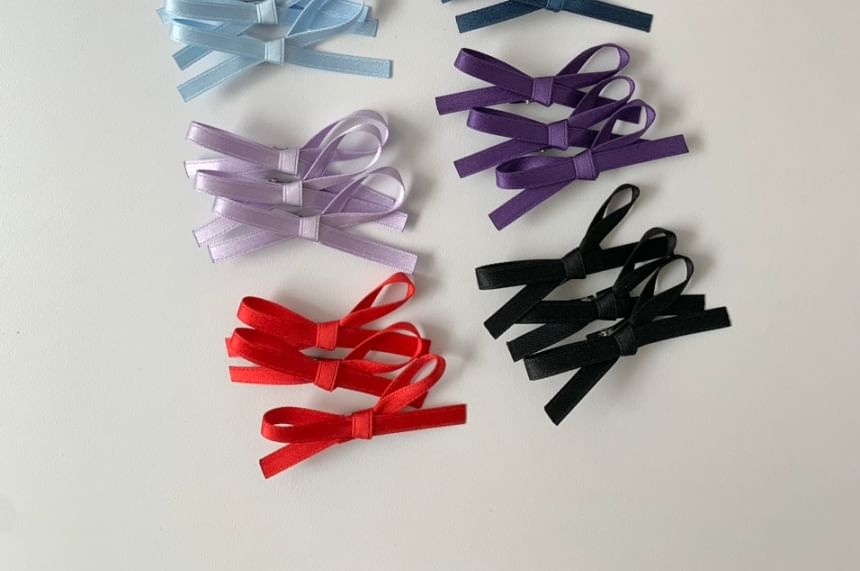 Bow Hair Set of Plain Clip 3: