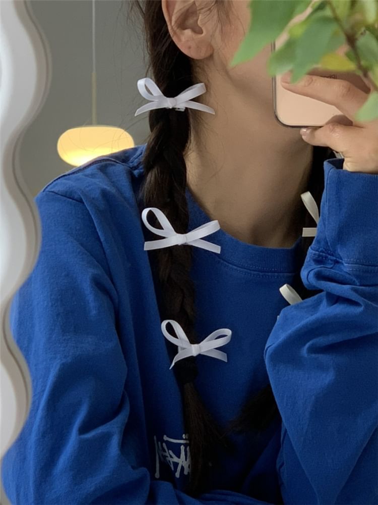 Bow Hair Set of Plain Clip 3: