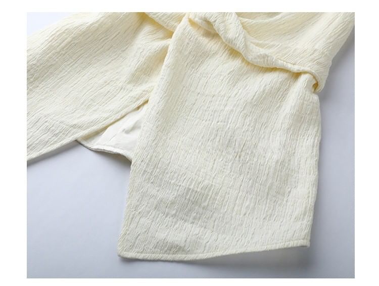 Pants Top Tank High / Plain Rise Knot Wide V-Neck Leg Slit