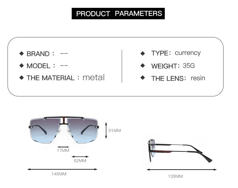 Ombre Frame Sunglasses Square