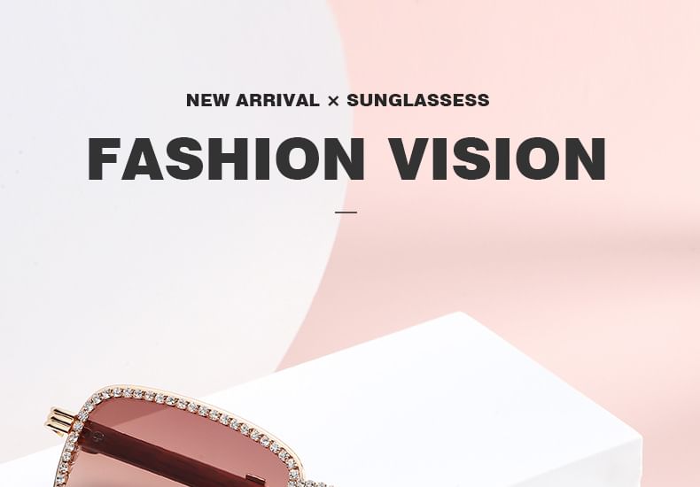 Sunglasses Square Frame Rhinestone