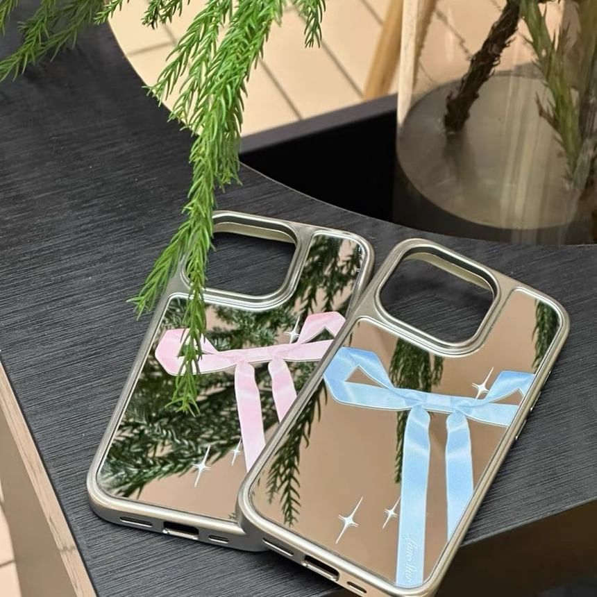 Print Mirror Phone Case Ribbon