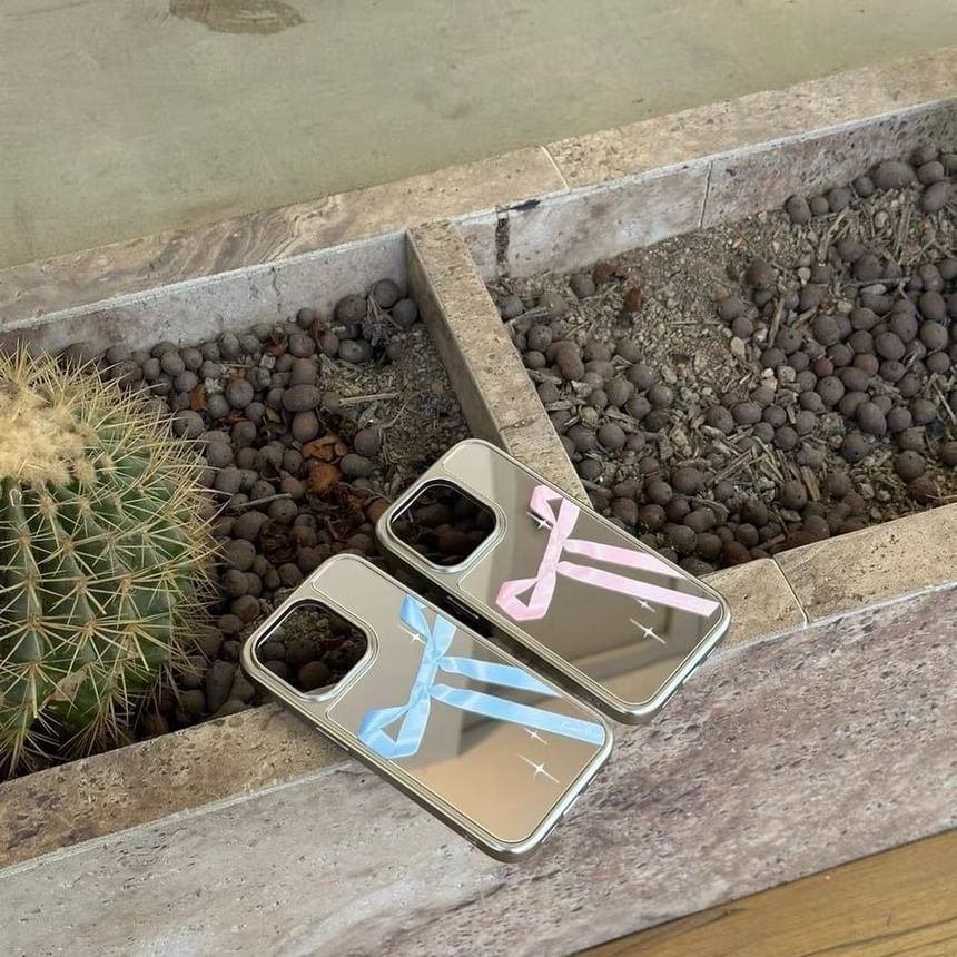 Print Mirror Phone Case Ribbon