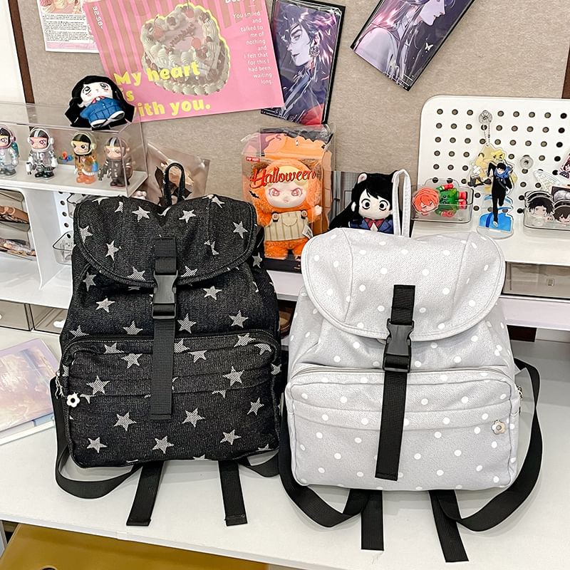 Flap Print Star Backpack