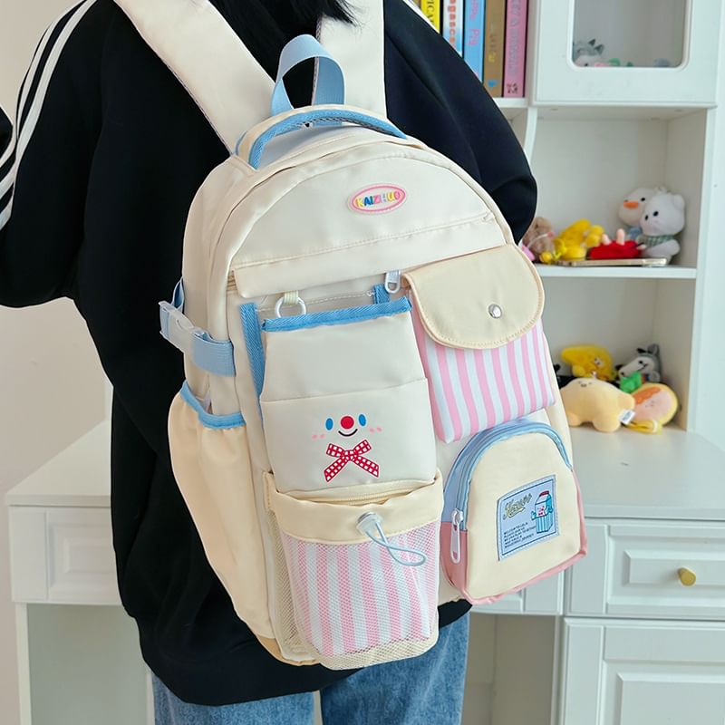 Backpack Zip Plaid Panel