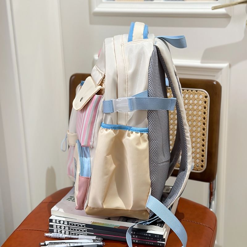 Backpack Zip Plaid Panel