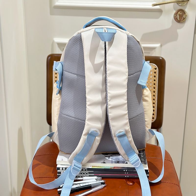 Backpack Zip Plaid Panel