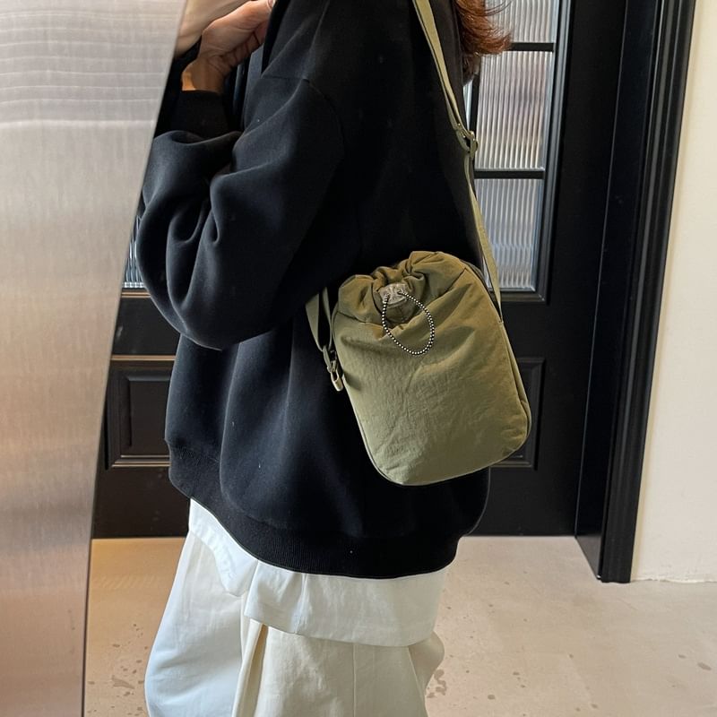 Drawstring Plain Bag Crossbody