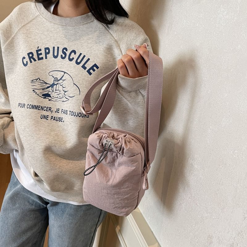 Drawstring Plain Bag Crossbody