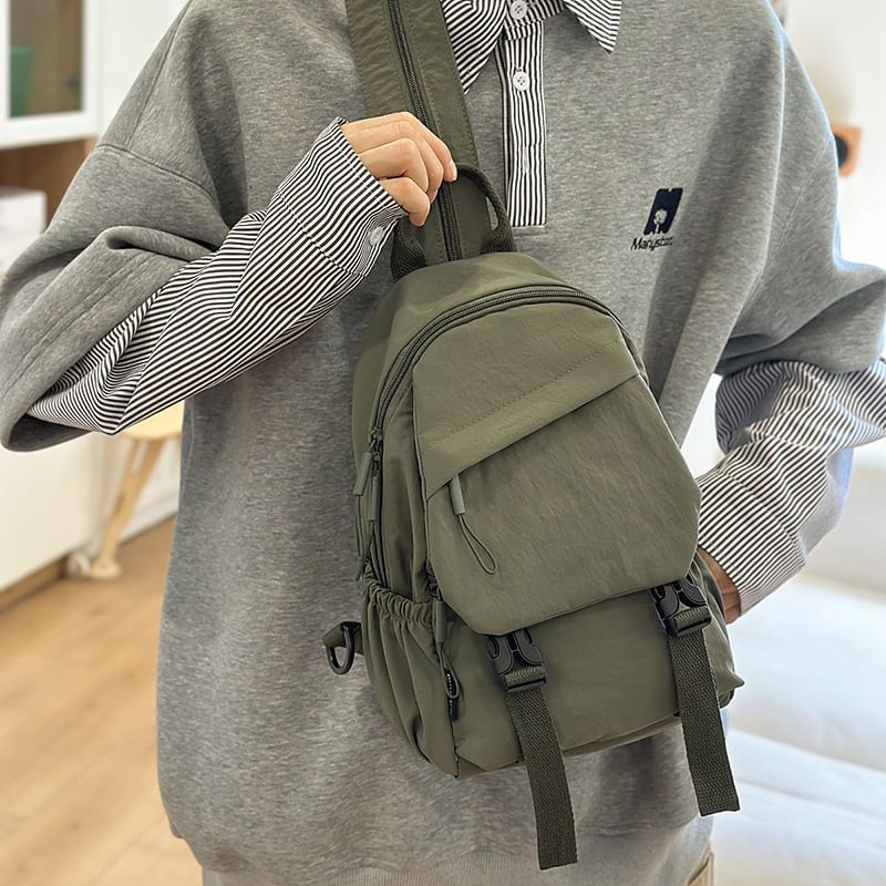Plain Zip Backpack