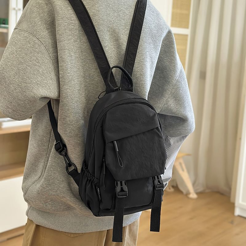 Plain Zip Backpack