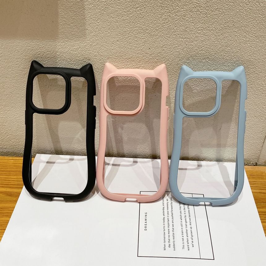 Ear Transparent Case Phone Cat