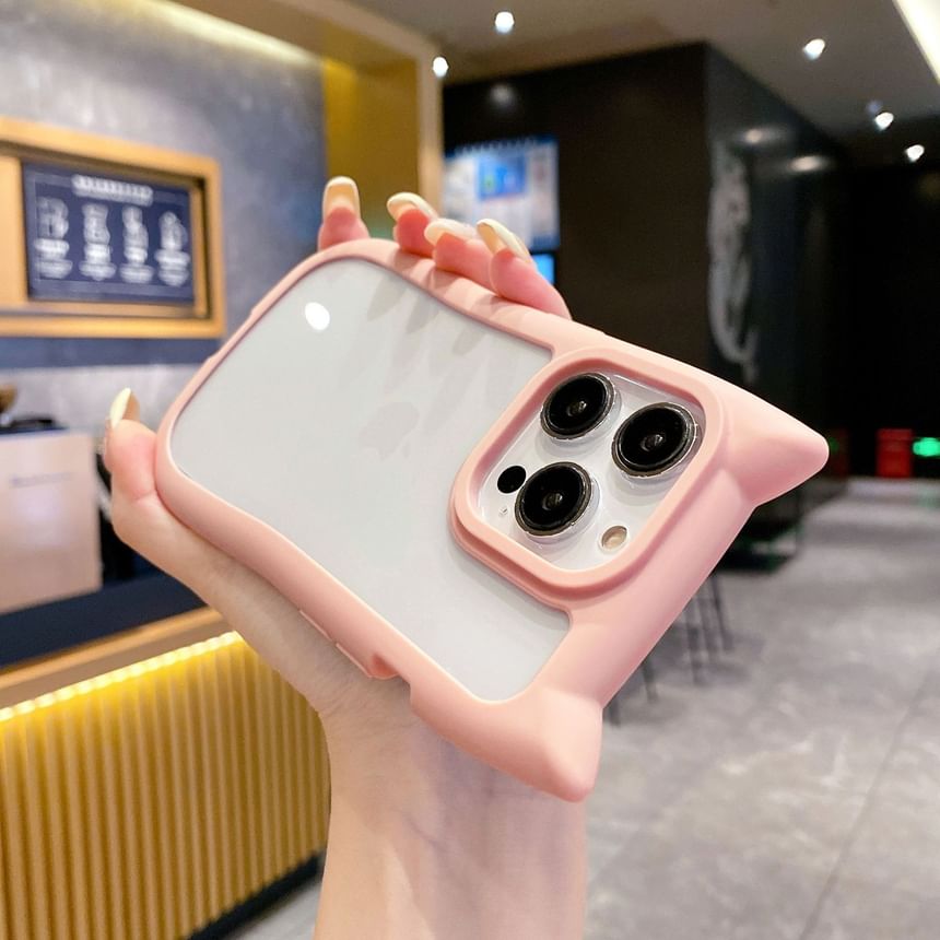 Ear Transparent Case Phone Cat