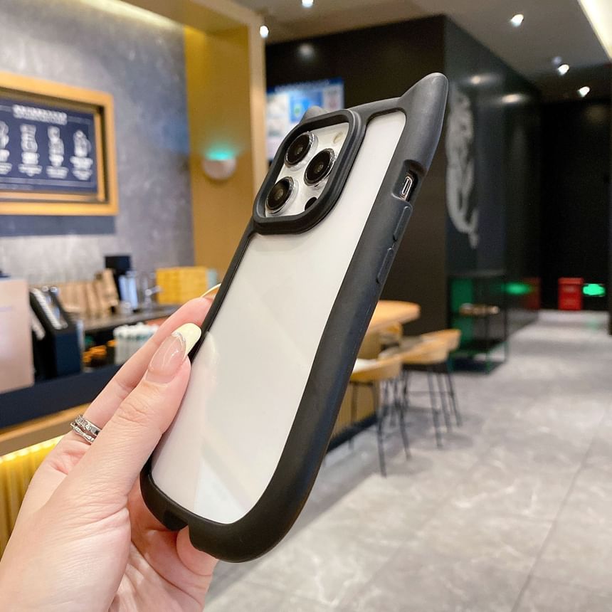 Ear Transparent Case Phone Cat