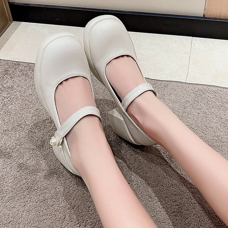 Block Pumps Jane Heel Mary Platform