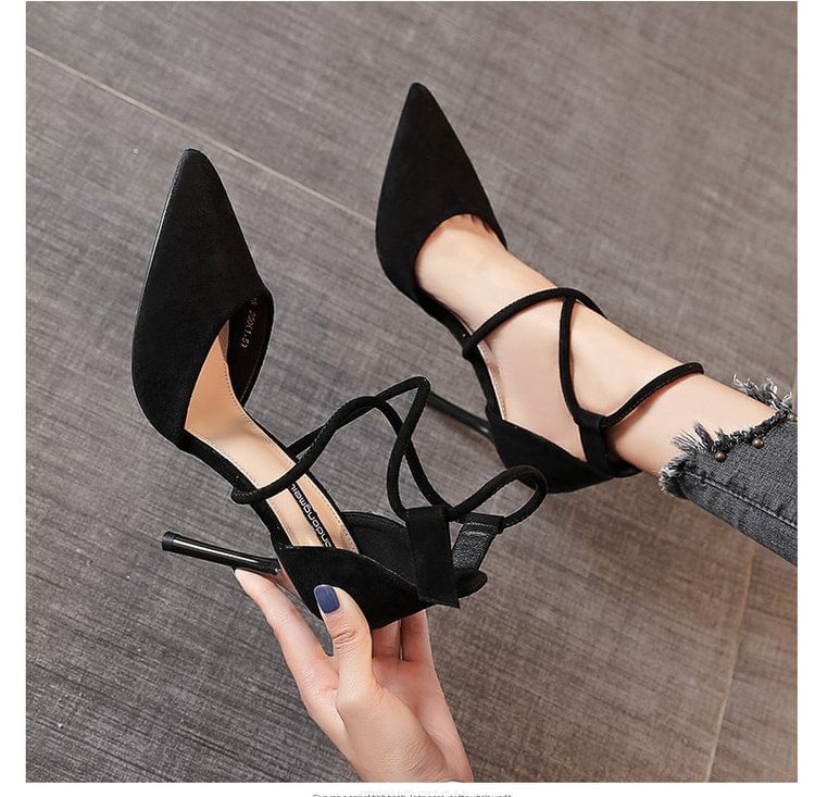 Pumps Pointed Stiletto Strapped Toe
