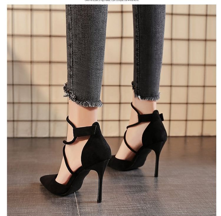 Pumps Pointed Stiletto Strapped Toe