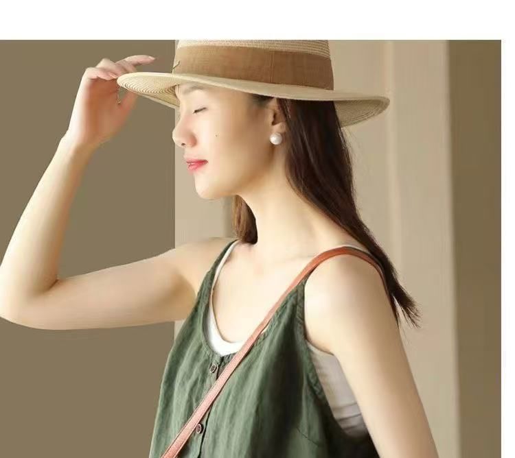 Scoop Camisole Buttoned Plain Neck Top