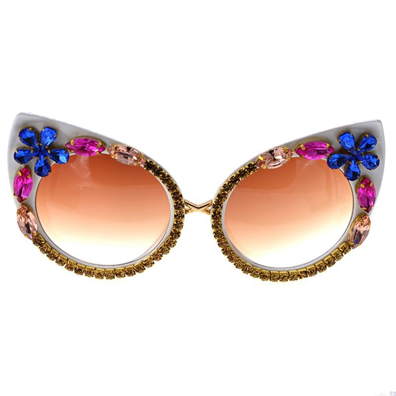 Rhinestone Sunglasses Cat Eye