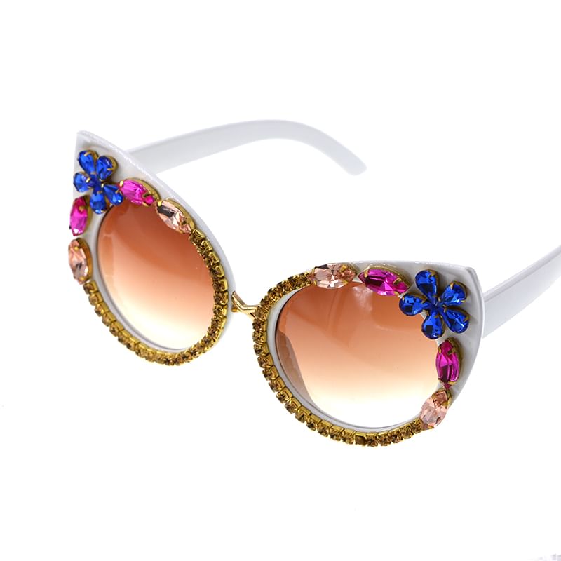 Rhinestone Sunglasses Cat Eye