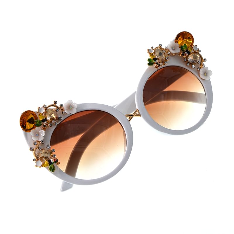 Rhinestone Sunglasses Cat Eye