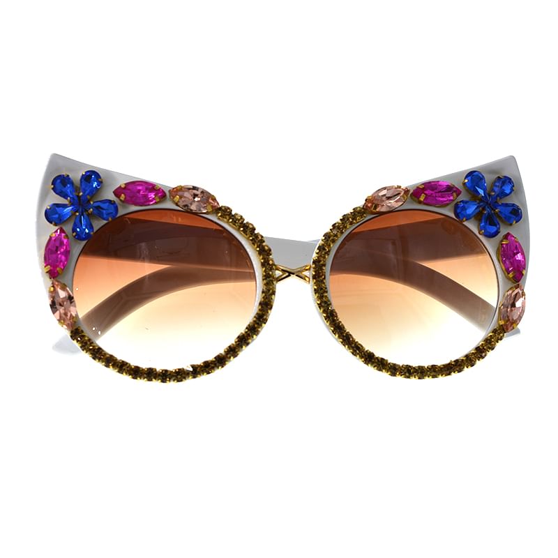 Rhinestone Sunglasses Cat Eye
