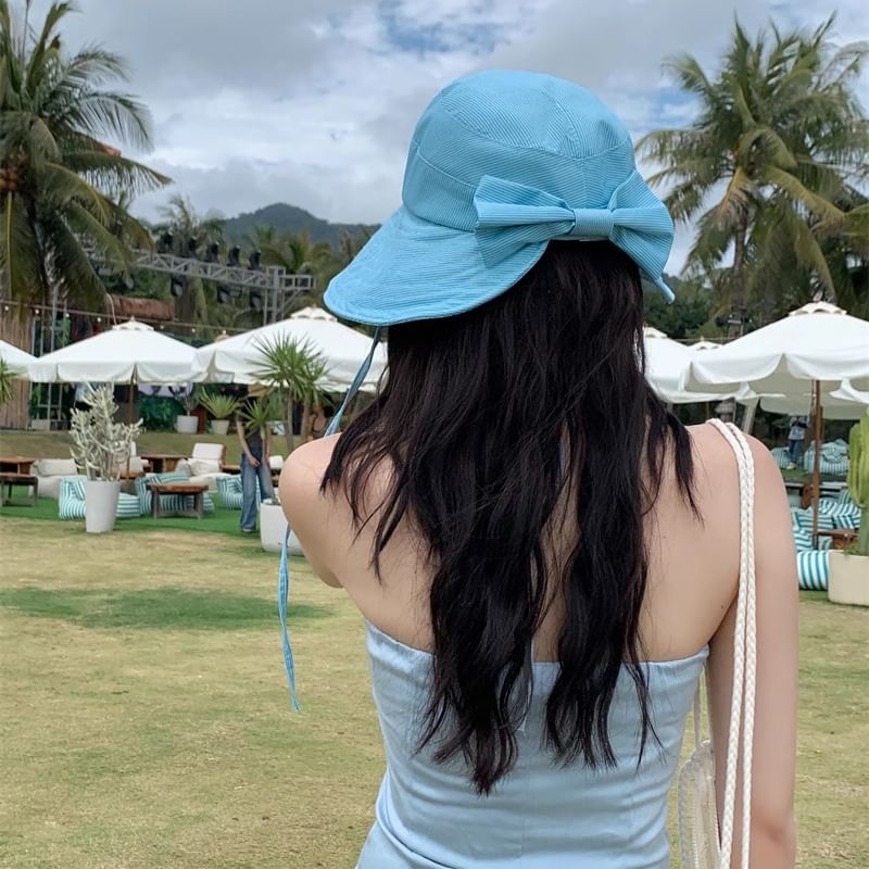 Sun Applique Striped Lettering Hat