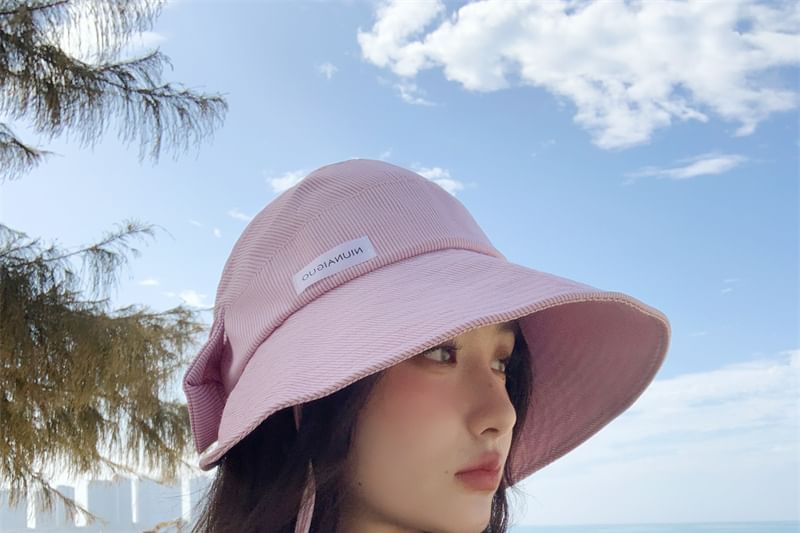 Sun Applique Striped Lettering Hat