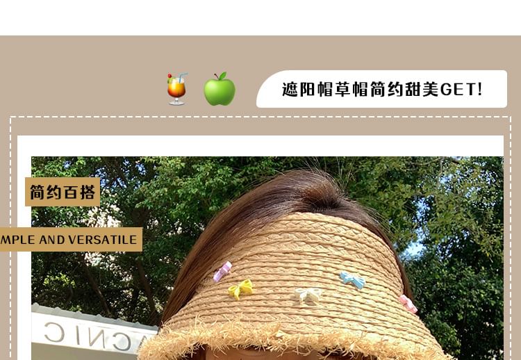 Sun Fringed Hat Straw Bow