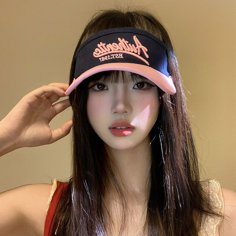Two-Tone Visor Lettering Sun Embroidered