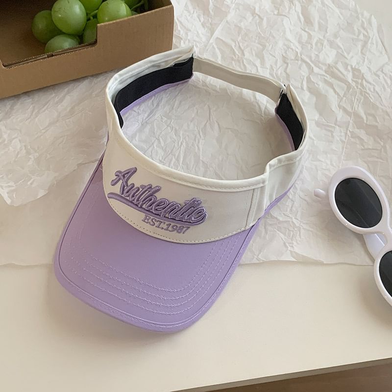 Two-Tone Visor Lettering Sun Embroidered