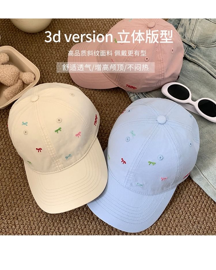 Baseball Cap Embroidered Bow