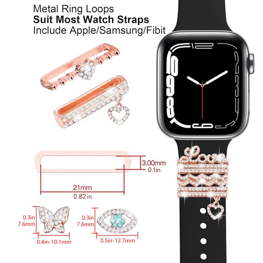 Watch for Designs) (Various Rhinestone Apple Band Charm
