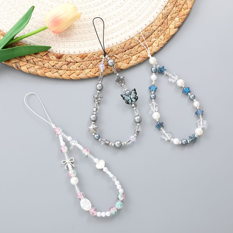 Butterfly Strap Bow / Bead Phone Star