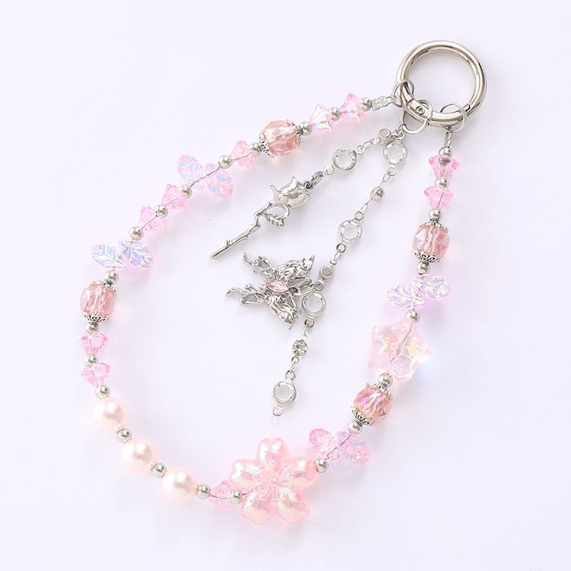 Phone Strap Star Crystal Butterfly (Various Faux Designs)