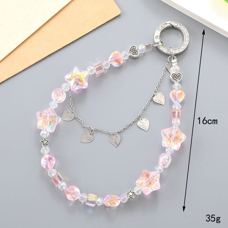 Phone Heart Crystal Faux Strap