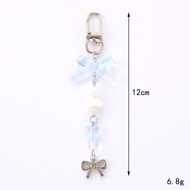 Faux Bow Charm Phone Pearl
