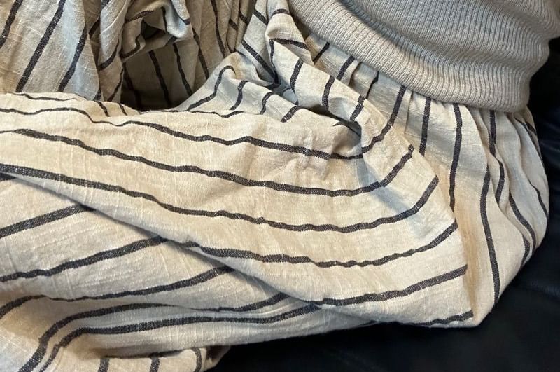 Striped Leg High Plain Wide Waist Pants