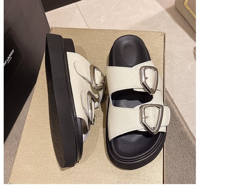 Platform Sandals Buckled Slide