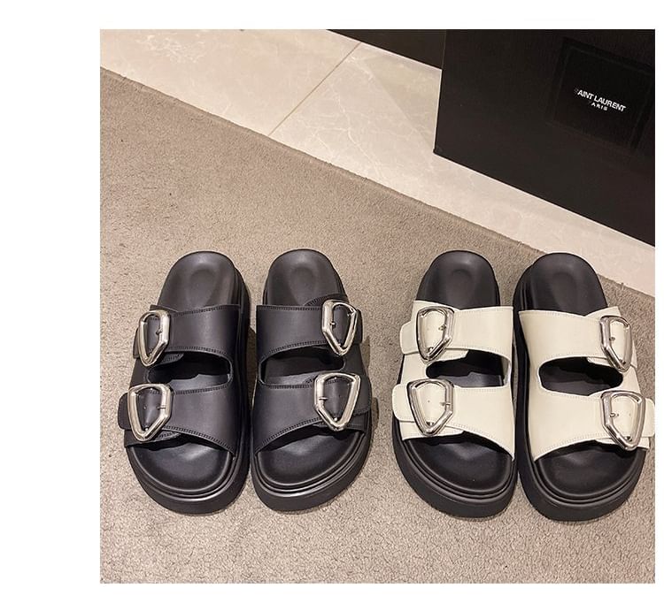 Platform Sandals Buckled Slide