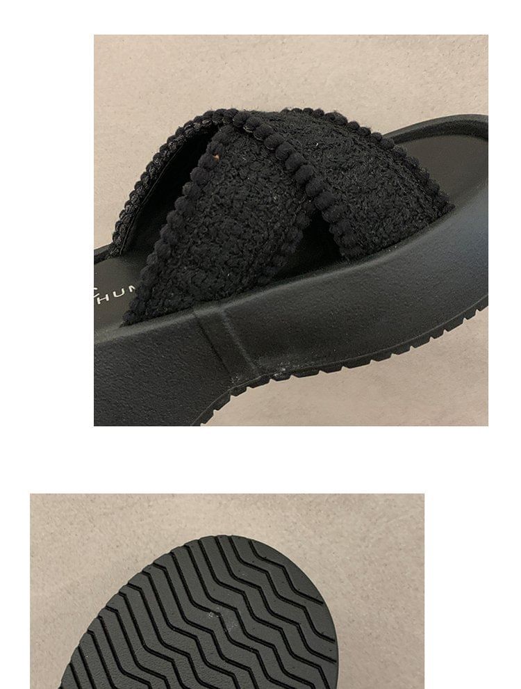 Sandals Platform Strap Slide Cross