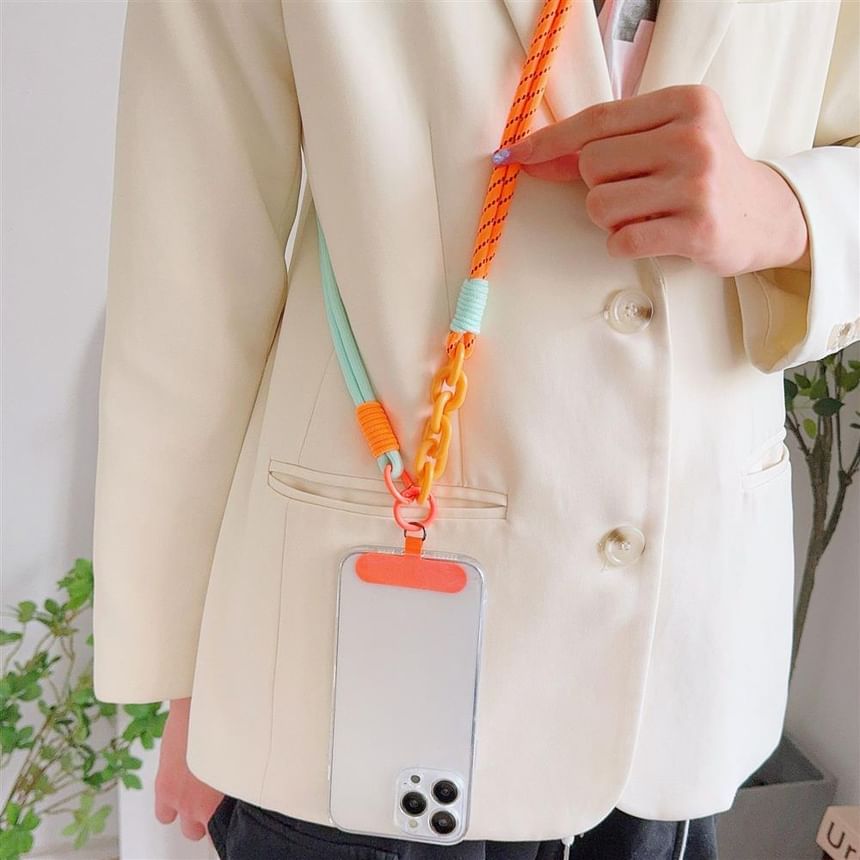 Phone Lanyard with Pad Two-Tone