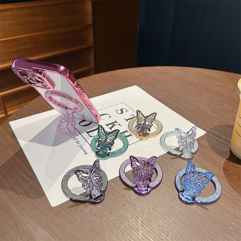 Phone Magnetic Butterfly Glitter Stand