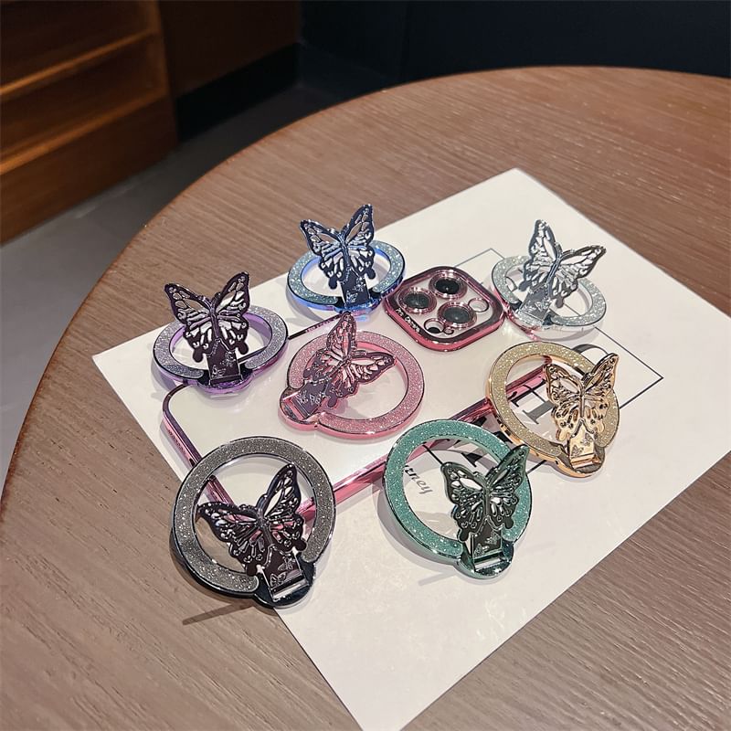Phone Magnetic Butterfly Glitter Stand