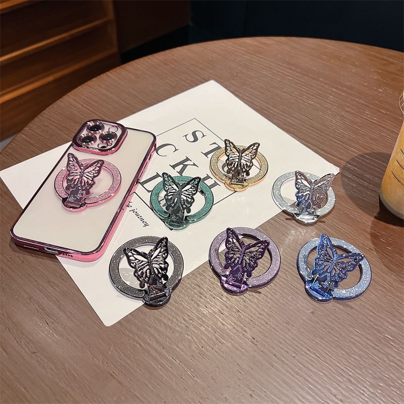 Phone Magnetic Butterfly Glitter Stand