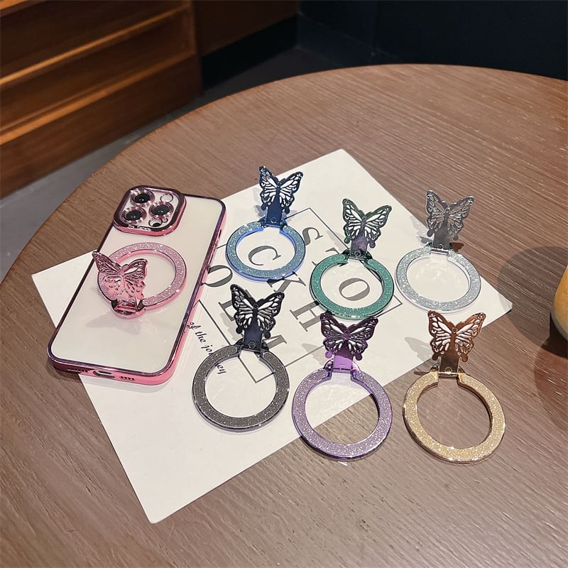 Phone Magnetic Butterfly Glitter Stand