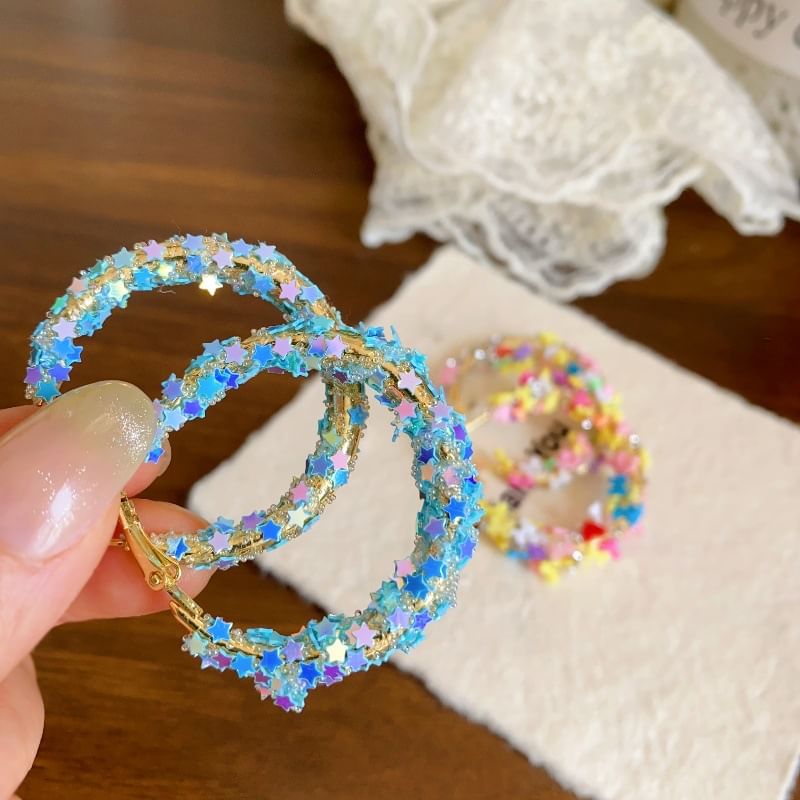 Hoop Earring Bow Heart Star /