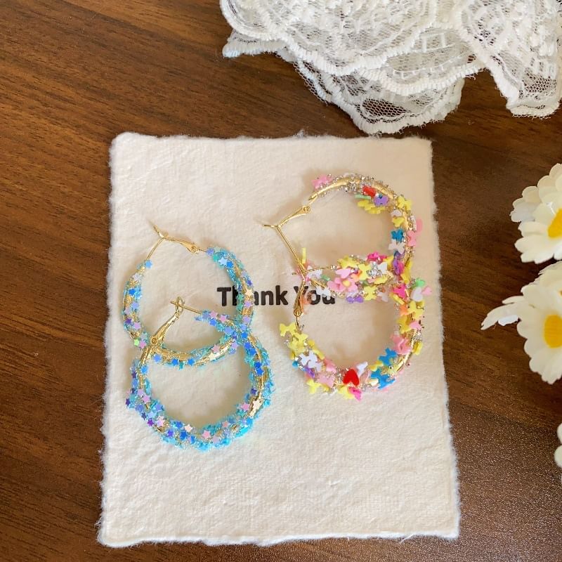 Hoop Earring Bow Heart Star /